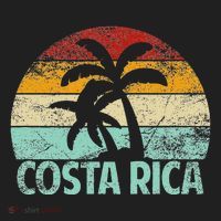 Costa Rica Beach Sunset Palm Tree Retro Vacation Costa Rica Hat thumb 2