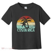 Costa Rica Beach Sunset Palm Tree Retro Vacation Costa Rica Toddler T-Shirt thumb 0