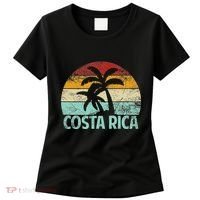 Costa Rica Beach Sunset Palm Tree Retro Vacation Costa Rica Women's T-Shirt thumb 0