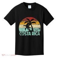 Costa Rica Beach Sunset Palm Tree Retro Vacation Costa Rica Kids T-Shirt thumb 0