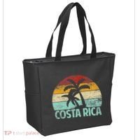 Costa Rica Beach Sunset Palm Tree Retro Vacation Costa Rica Tote Bag thumb 2