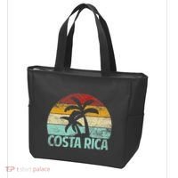 Costa Rica Beach Sunset Palm Tree Retro Vacation Costa Rica Tote Bag thumb 3