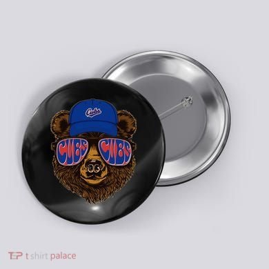 Cool Retro Cubs Bear Button