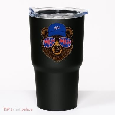 Cool Retro Cubs Bear Tumbler