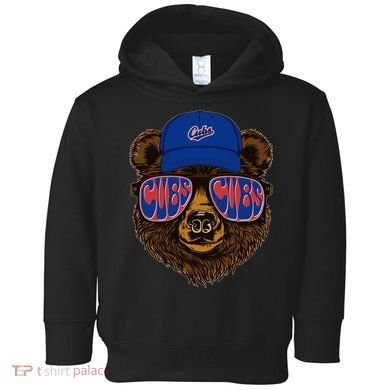 Cool Retro Cubs Bear Toddler Hoodie