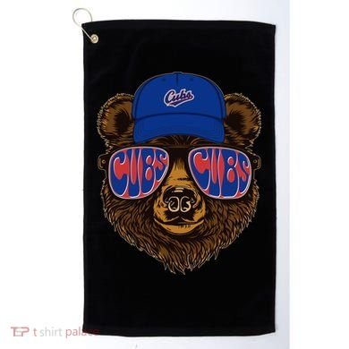 Cool Retro Cubs Bear Golf Towel
