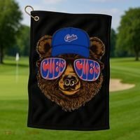 Cool Retro Cubs Bear Golf Towel thumb 1
