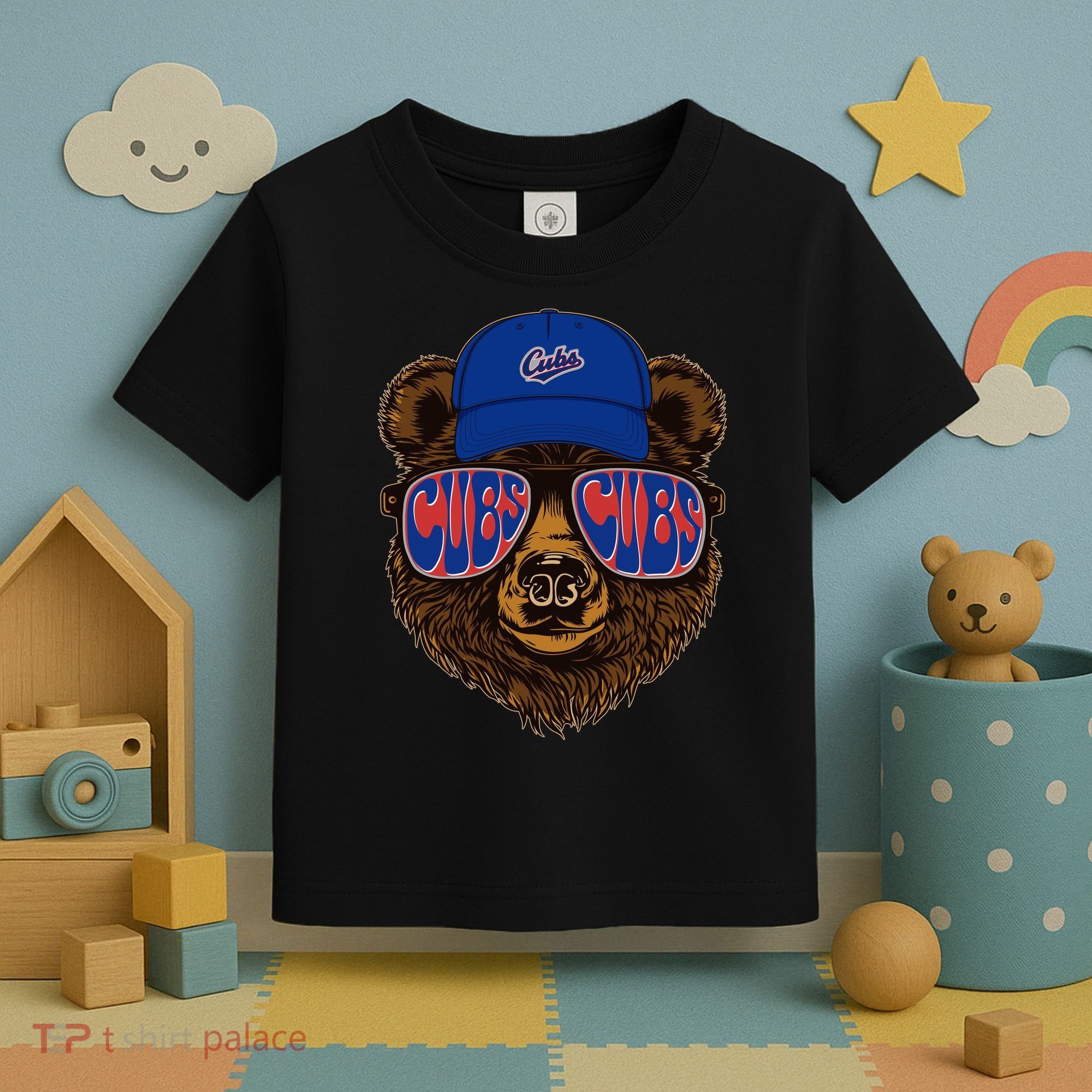 Cool Retro Cubs Bear Toddler T-Shirt