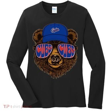 Cool Retro Cubs Bear Women's Long Sleeve Shirt