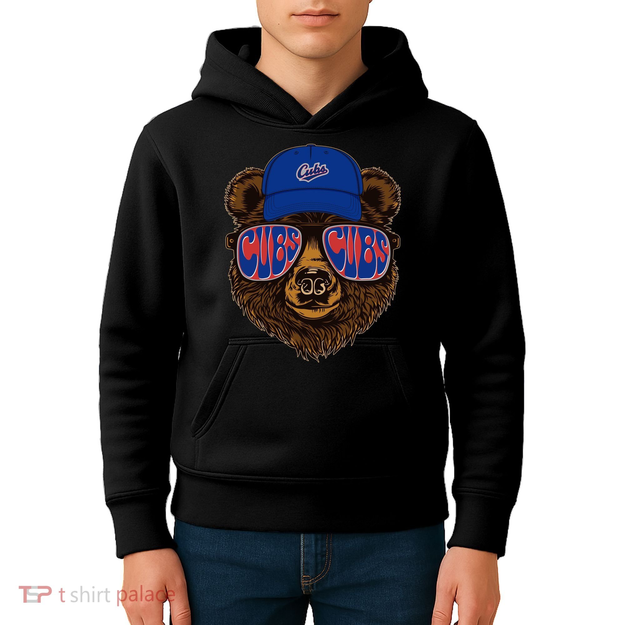 Cool Retro Cubs Bear Kids Hoodie