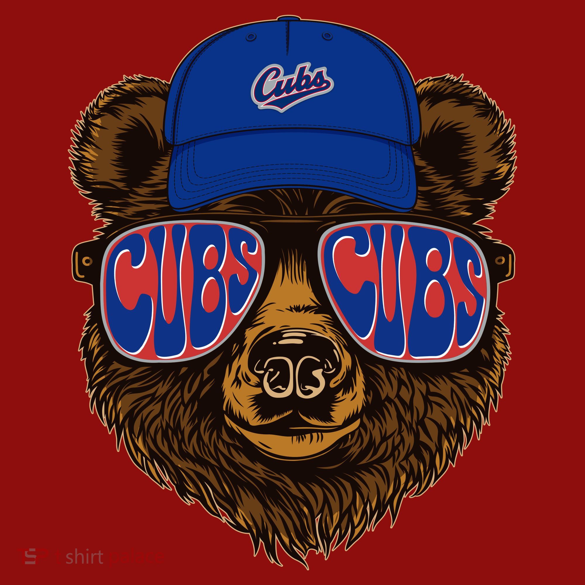 Cool Retro Cubs Bear Long Sleeve Shirt
