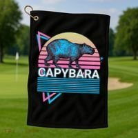 Capybara Retro Golf Towel thumb 1