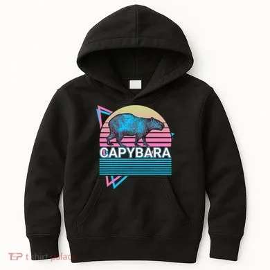 Capybara Retro Kids Hoodie