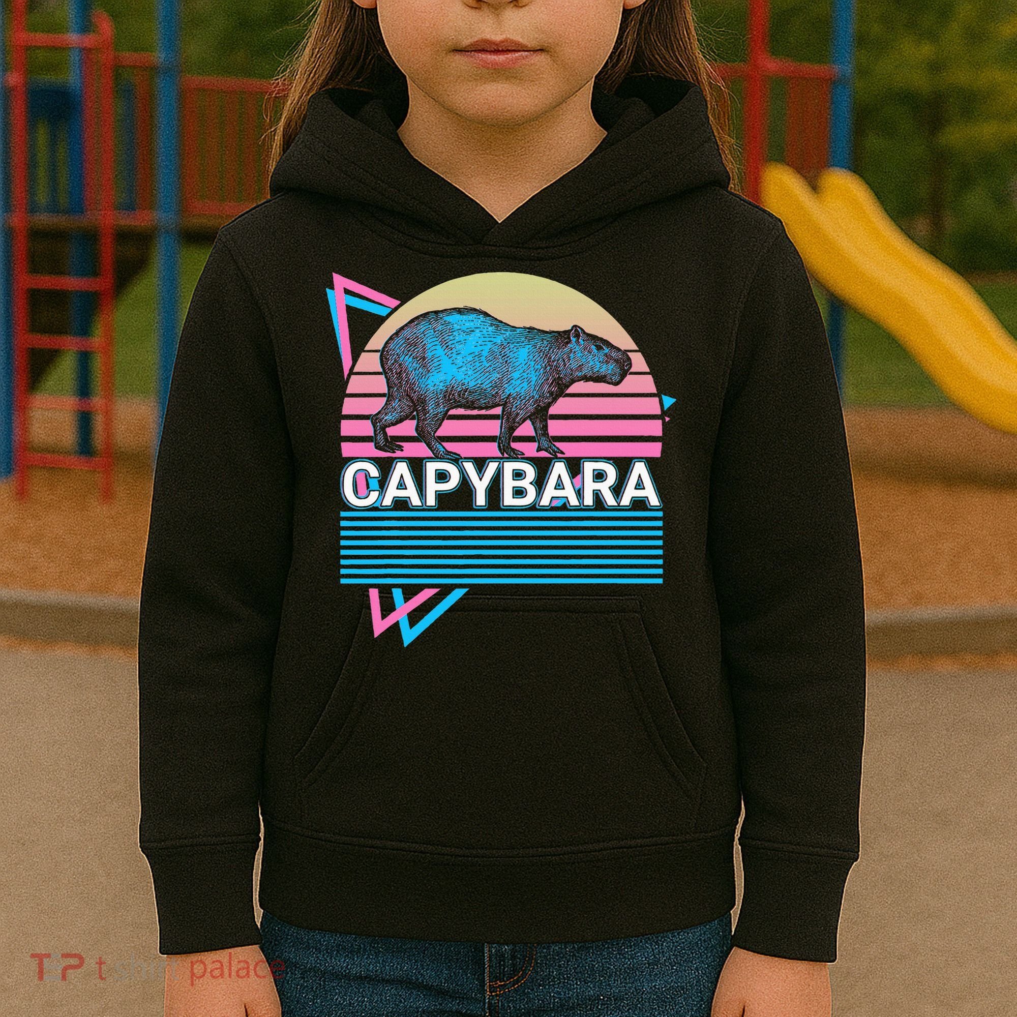 Capybara Retro Kids Hoodie