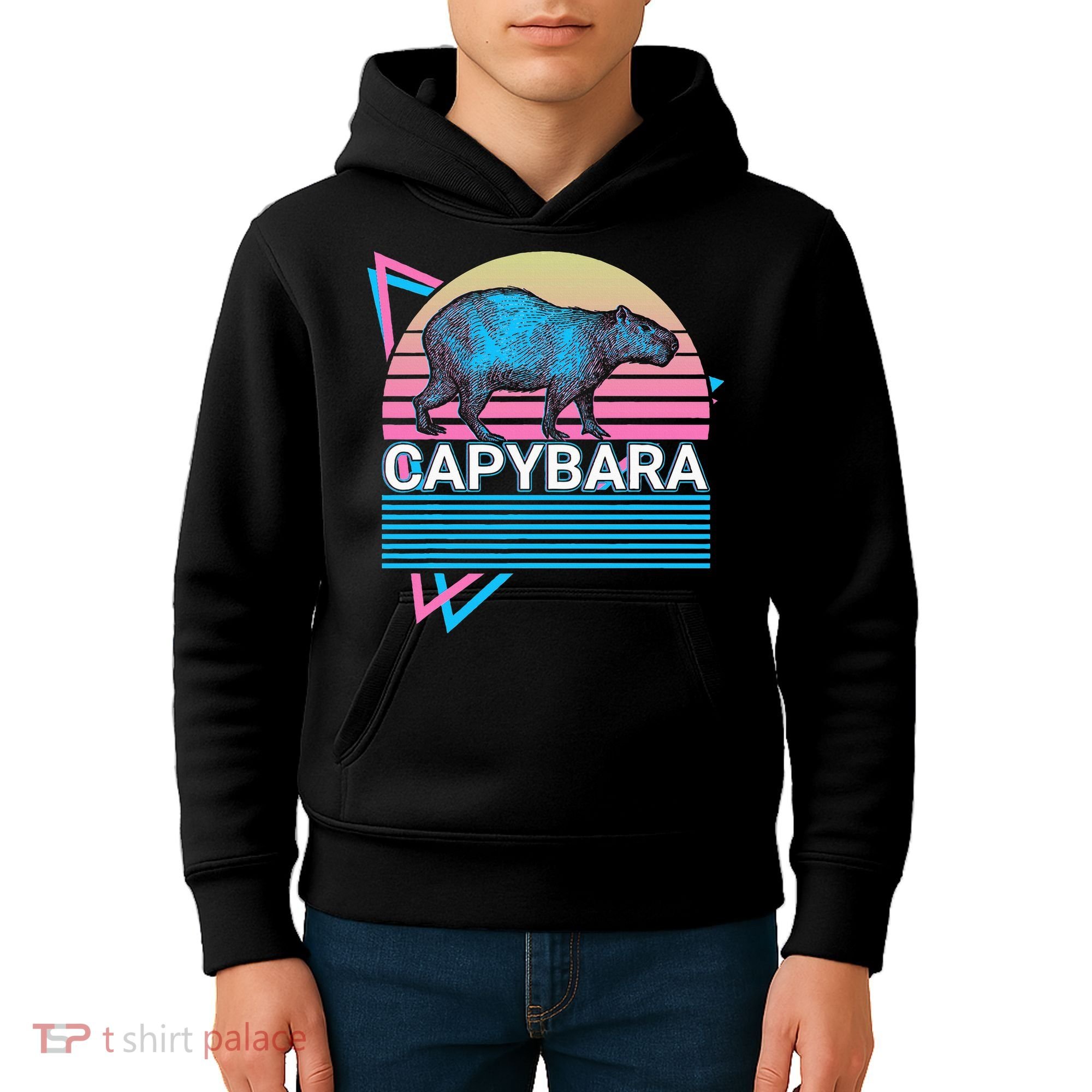Capybara Retro Kids Hoodie