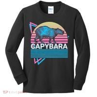 Capybara Retro Kids Long Sleeve Shirt thumb 0