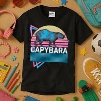Capybara Retro Kids T-Shirt thumb 3