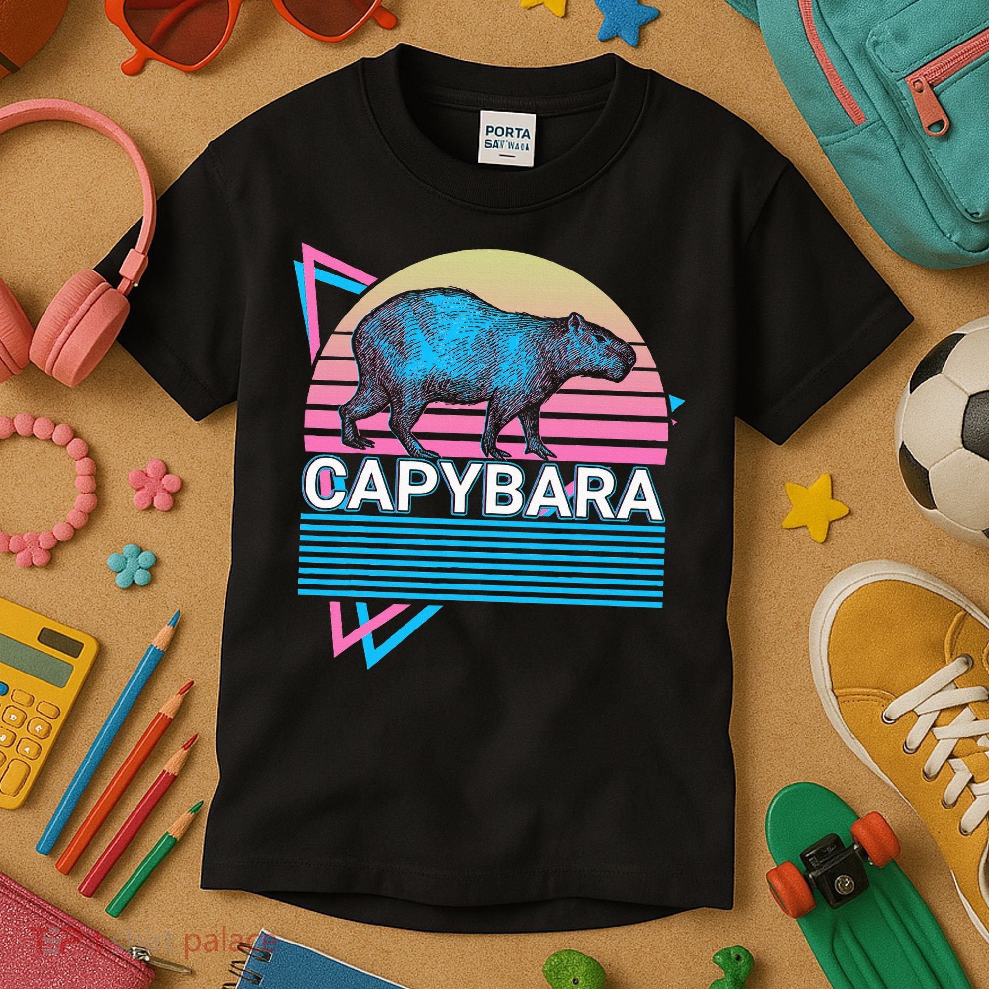 Capybara Retro Kids T-Shirt