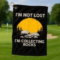 Cool Rock Collecting For Men Women Geologist Rock Hounds Golf Towel thumb 1