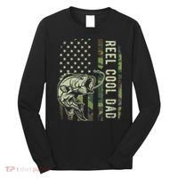 Cute Reel Cool Dad Camouflage American Flag Fathers Day Long Sleeve Shirt thumb 0