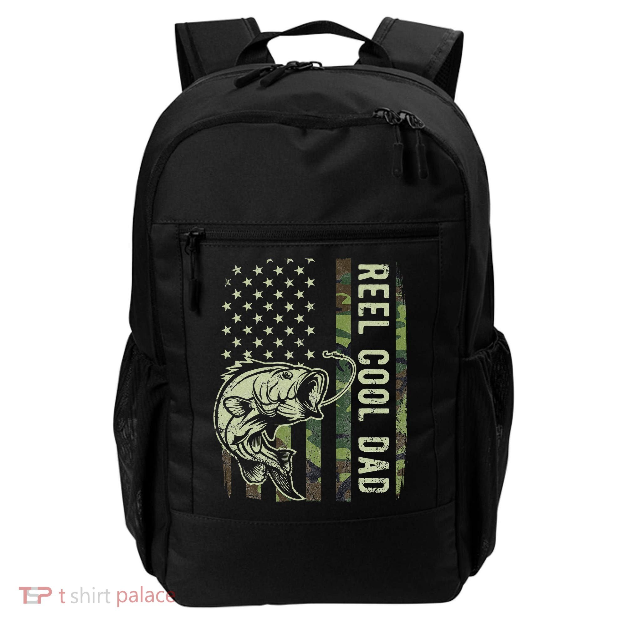 Cute Reel Cool Dad Camouflage American Flag Fathers Day Backpack