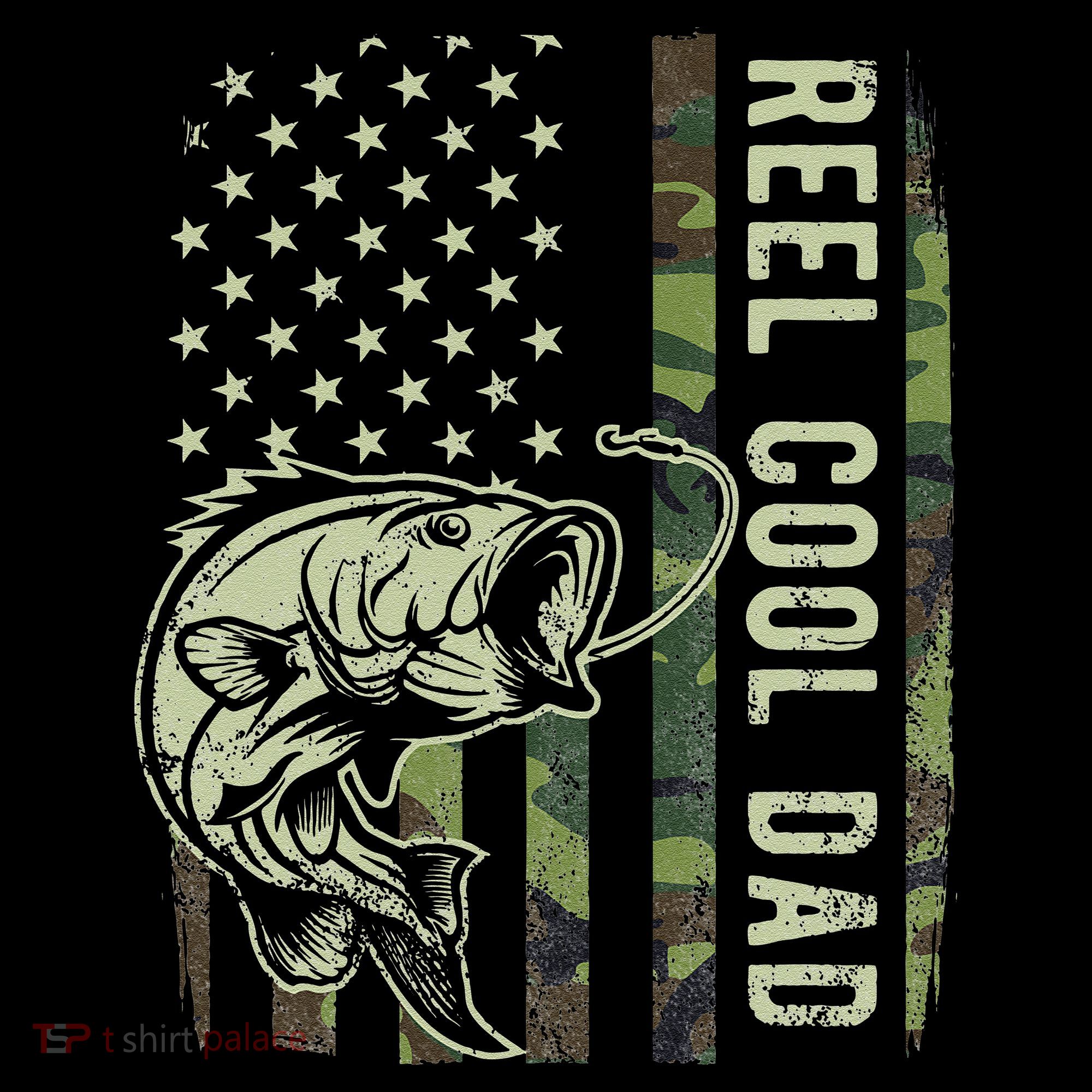Cute Reel Cool Dad Camouflage American Flag Fathers Day Coffee Mug