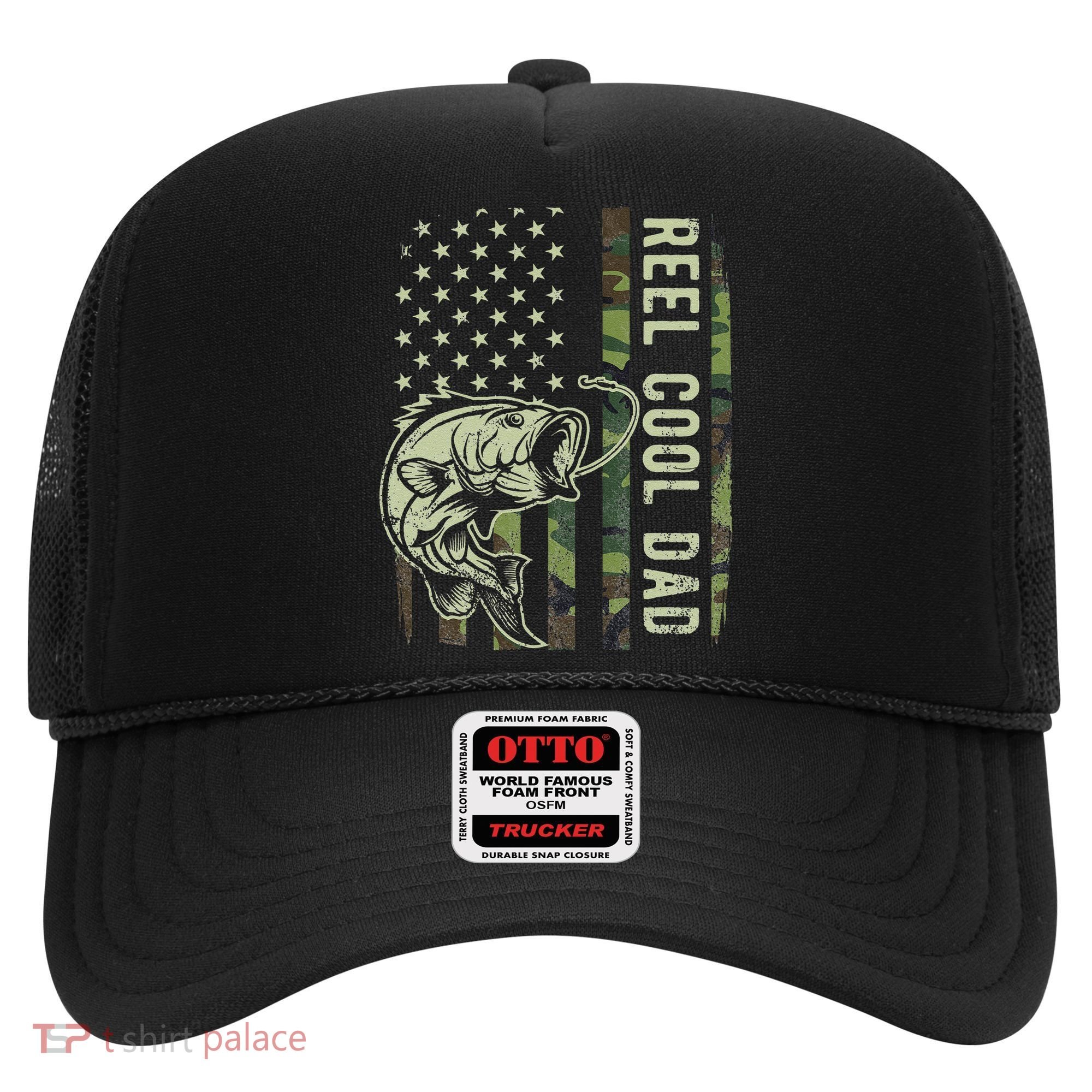Cute Reel Cool Dad Camouflage American Flag Fathers Day Hat