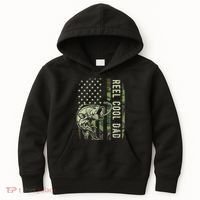 Cute Reel Cool Dad Camouflage American Flag Fathers Day Kids Hoodie thumb 0
