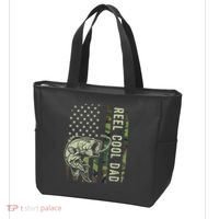 Cute Reel Cool Dad Camouflage American Flag Fathers Day Tote Bag thumb 3