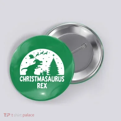 Christmasaurus Rex Button