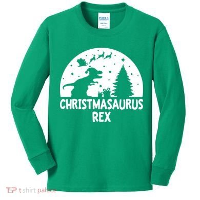 Christmasaurus Rex Kids Long Sleeve Shirt
