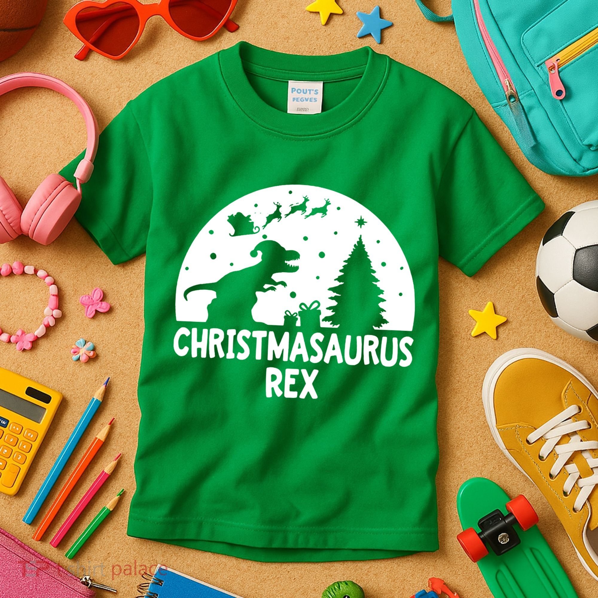 Christmasaurus Rex Kids T-Shirt