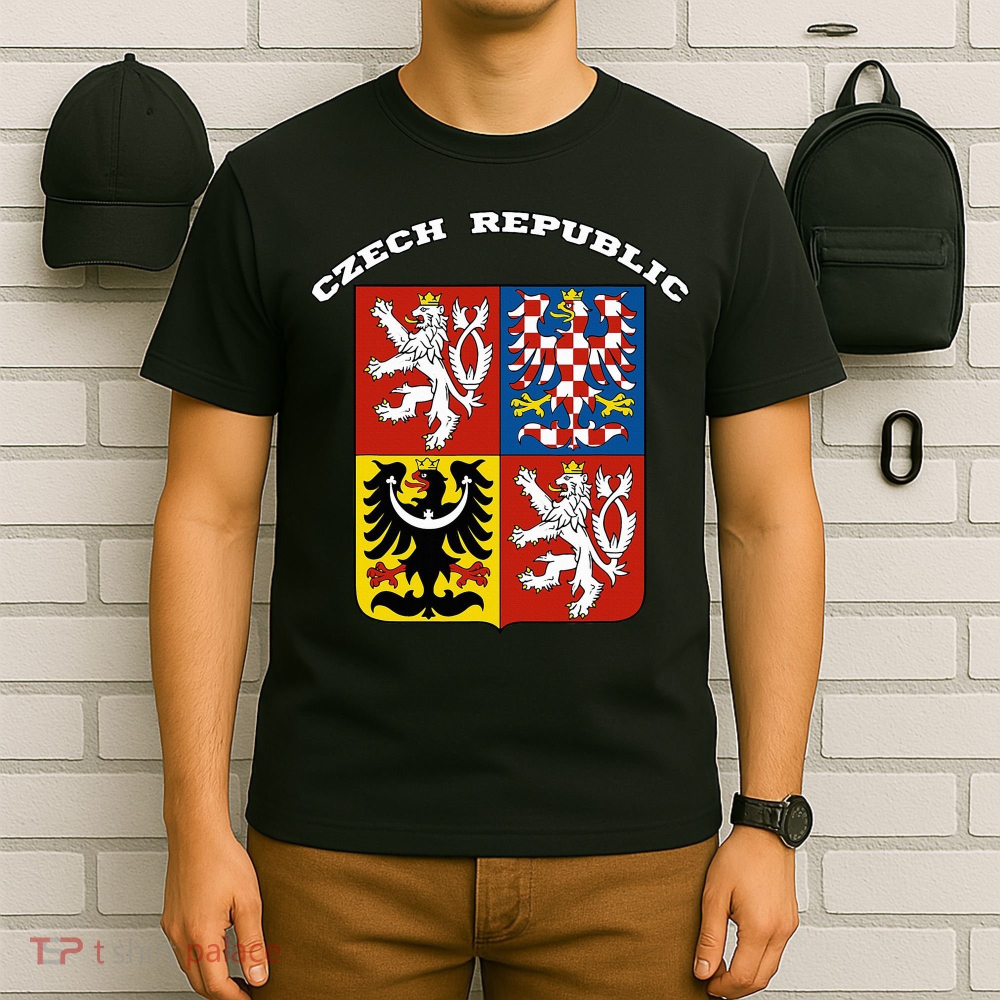 Czech Republic Coat Of Arms Flag Souvenir Prague T-Shirt