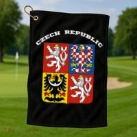 Czech Republic Coat Of Arms Flag Souvenir Prague Golf Towel thumb 1