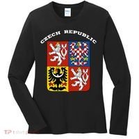 Czech Republic Coat Of Arms Flag Souvenir Prague Women's Long Sleeve Shirt thumb 0