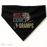 Cute Reel Cool Gramps Fishing Fathers Day Gift USA-Made Doggie Bandana thumb 0