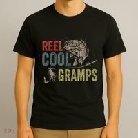 Cute Reel Cool Gramps Fishing Fathers Day Gift T-Shirt thumb 3
