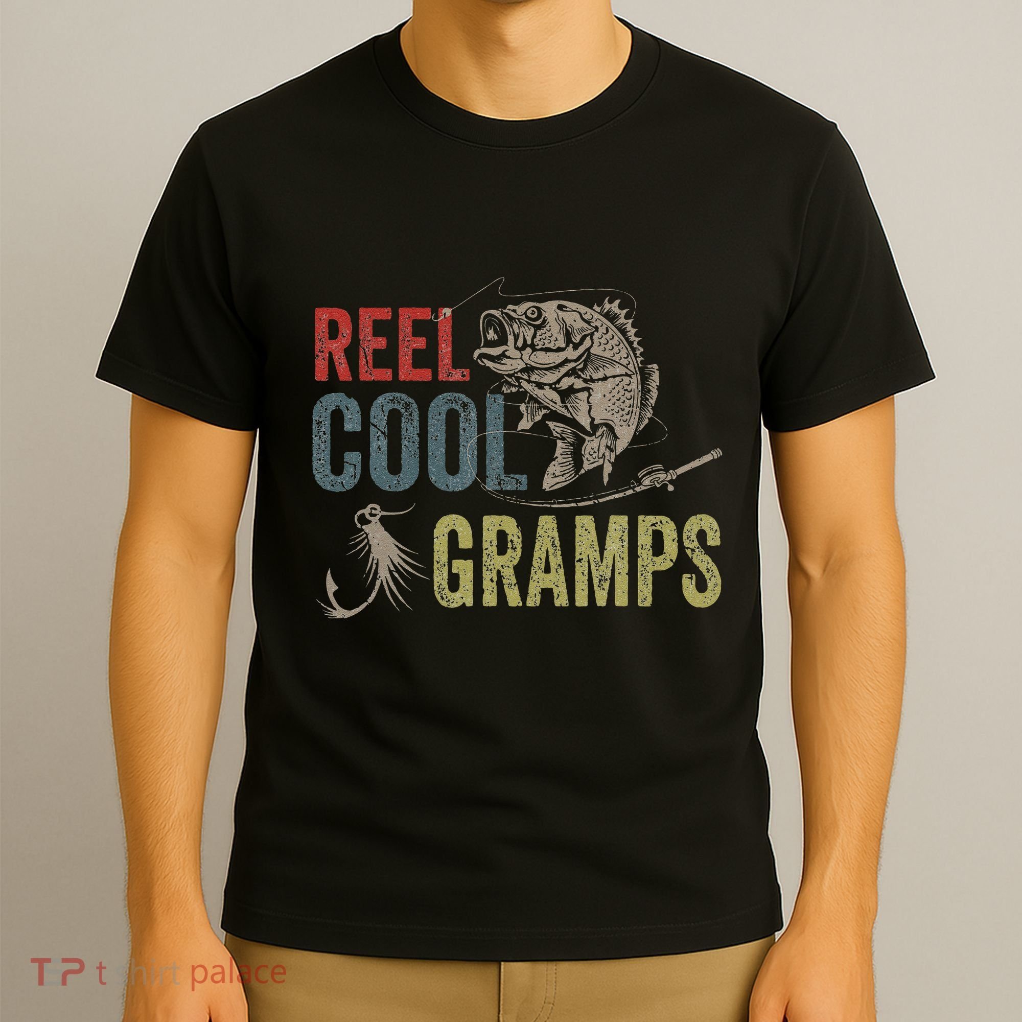 Cute Reel Cool Gramps Fishing Fathers Day Gift T-Shirt