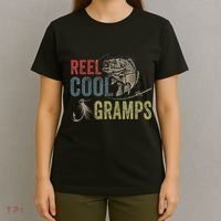 Cute Reel Cool Gramps Fishing Fathers Day Gift T-Shirt thumb 4
