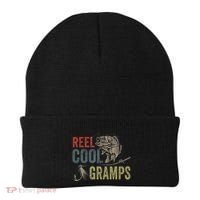 Cute Reel Cool Gramps Fishing Fathers Day Gift Beanie thumb 0