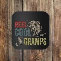 Cute Reel Cool Gramps Fishing Fathers Day Gift Coaster thumb 0
