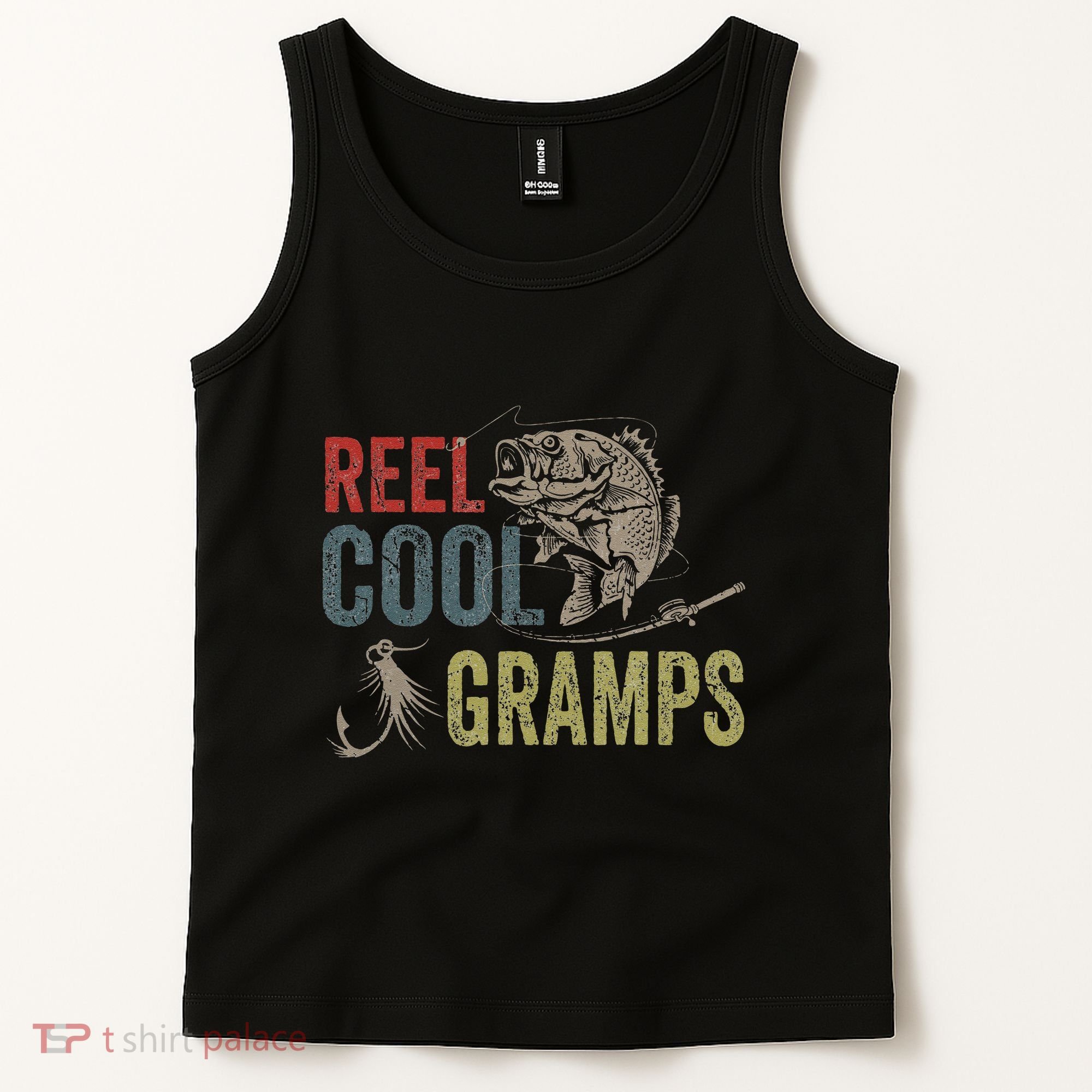 Cute Reel Cool Gramps Fishing Fathers Day Gift Tank Top