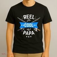 Cute Reel Cool Papa Cute Fishing Dad Birthday Gift T-Shirt thumb 3