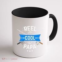 Cute Reel Cool Papa Cute Fishing Dad Birthday Gift Coffee Mug thumb 1