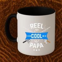 Cute Reel Cool Papa Cute Fishing Dad Birthday Gift Coffee Mug thumb 2