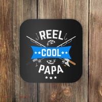 Cute Reel Cool Papa Cute Fishing Dad Birthday Gift Coaster thumb 0