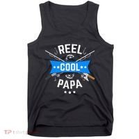 Cute Reel Cool Papa Cute Fishing Dad Birthday Gift Tank Top thumb 0
