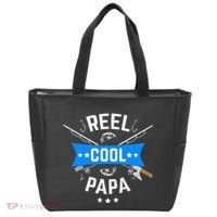 Cute Reel Cool Papa Cute Fishing Dad Birthday Gift Tote Bag thumb 0