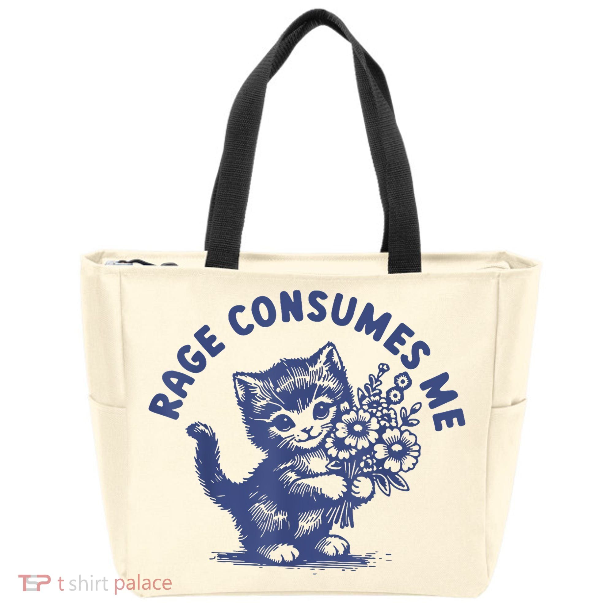 Cat Rage Consumes Me Tote Bag