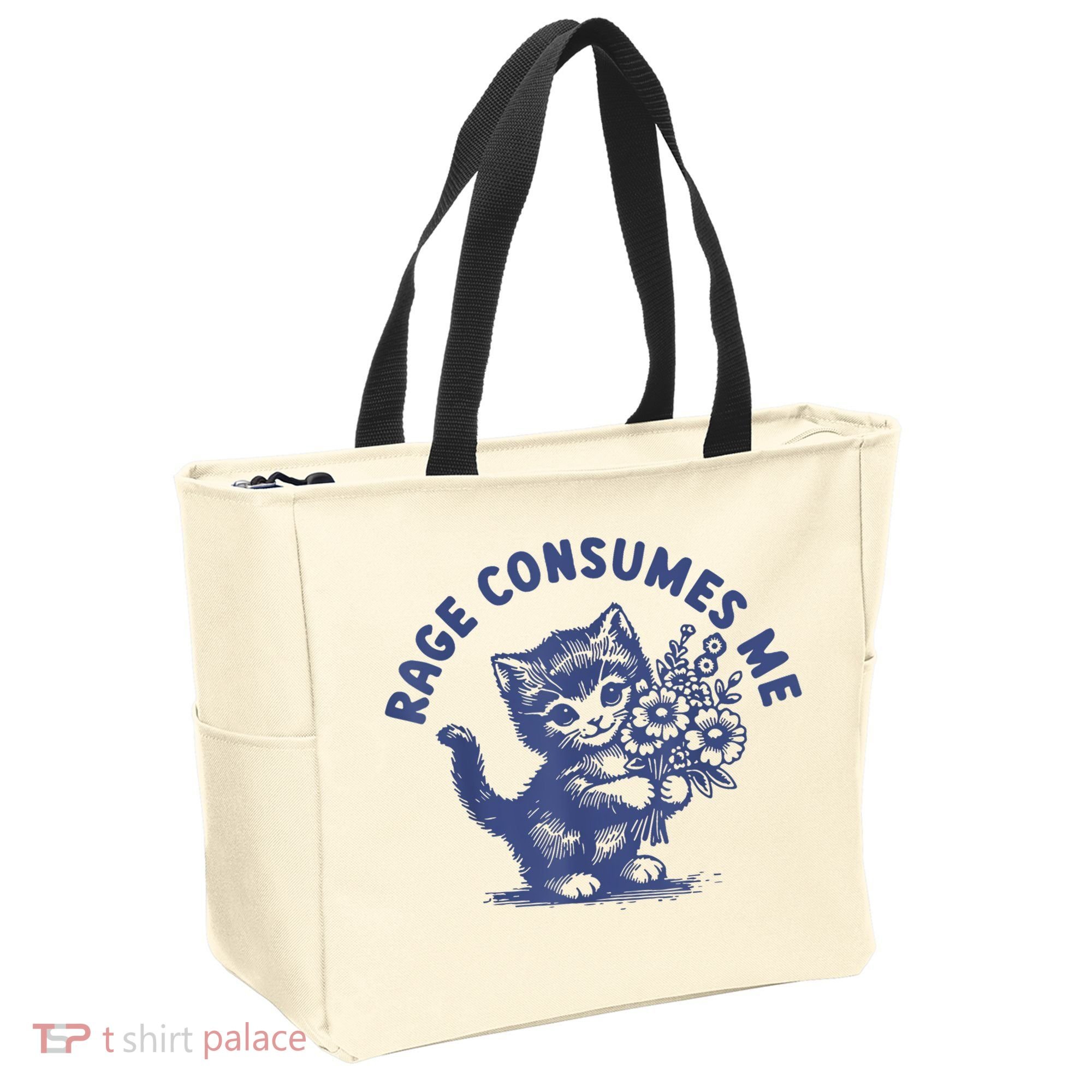 Cat Rage Consumes Me Tote Bag